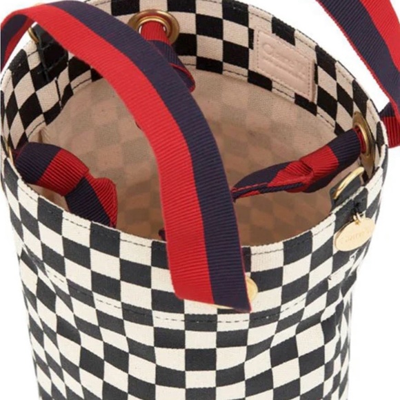Clare V Petite Baleine Black/White Checkers Bucket Bag. Preloved  Rare find - Picture 3 of 9